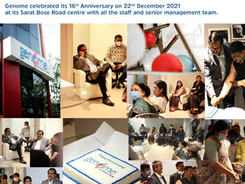 Genome Celebrated its 16th Anniversary on 22nd December 2021